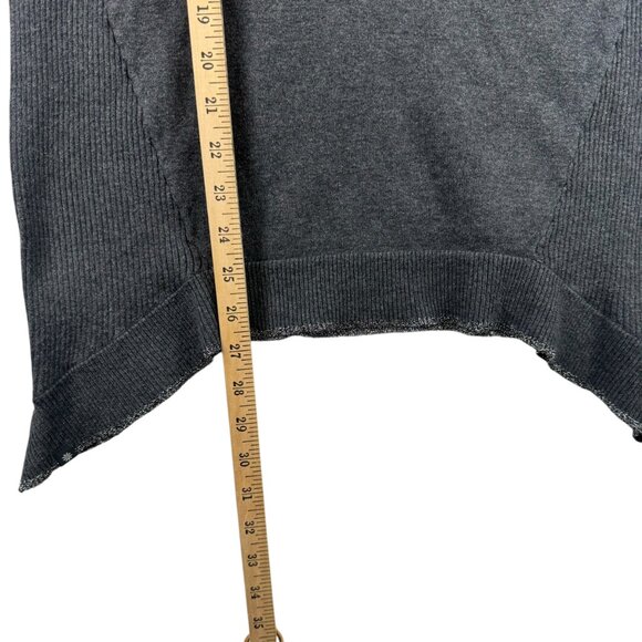 Athleta Womens Asymmetrical‎ Hem Long Sleeve Sweater S Gray Cashmere Goth READ - Picture 8 of 9